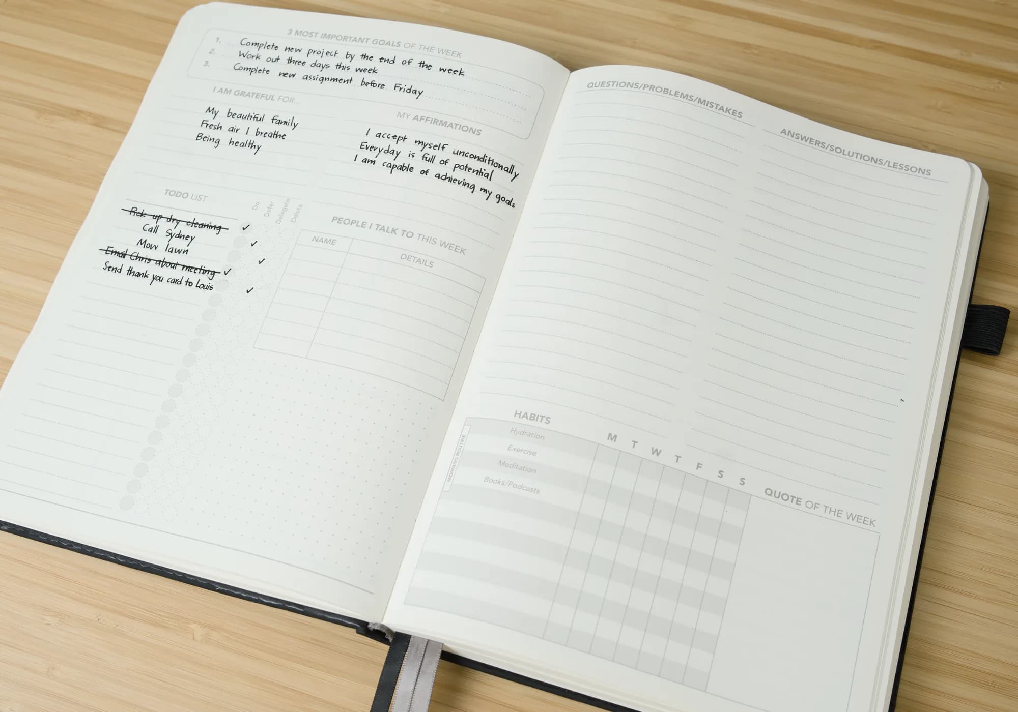 Open Novella Planner notes pages with cream paper